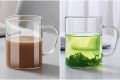 450ml Heat Resistant Clear Borosilicate Glass Mug with Cute Green Handle – Microwave Safe, Scratch Resistant – Lightweight, Round Coffee Mug – Stylish and Transparent – 1PCS.. 