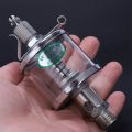 2X 50mL Engine Machine Lubricator Oil Gravity Drip Feed Oiler Clear+Silver.