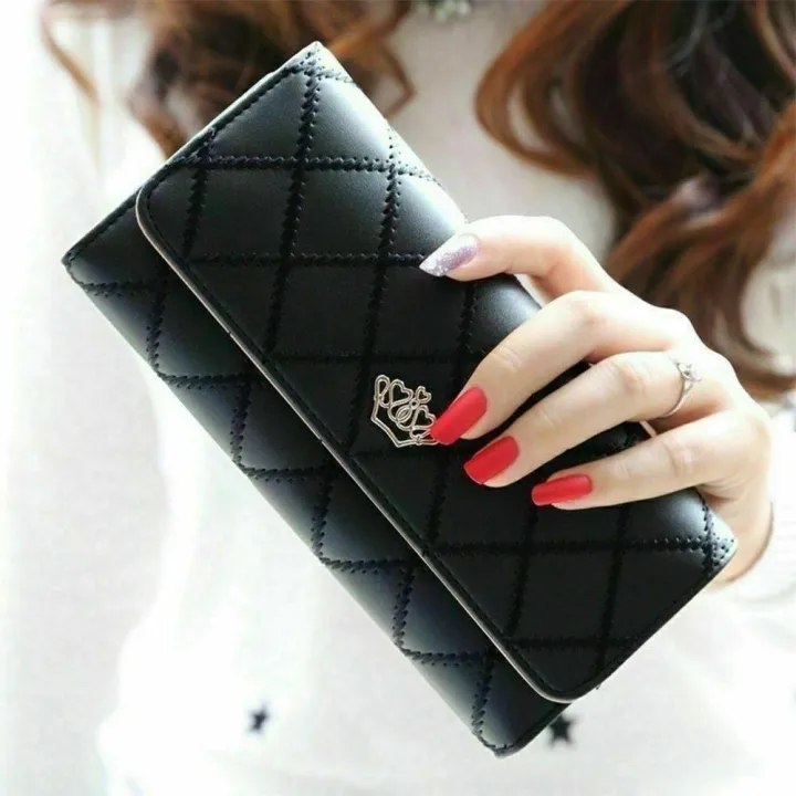 PU%20Leather%20Women's%20Long%20Wallet%20Card%20Holder%20Crown%20Buckle%20Fashion%20%20Pattern%20Purse%20%20Pattern%20Crown%20Buckle%20%20Bag%20for%20Gifts%20for%20women%20Clutch%20Handbag%20-%20Image%203