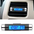 Car Vehicle Digital LCD Display Thermometer Temperature Gauge Meter with Clock.
