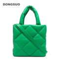 Designer quilted tote bag padded Puffy Bag warm puff bucket bag Women Casual Space Bale Down Feather puffed handbag cute winter. 