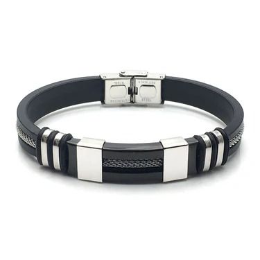 Stainless%20Steel%20Bracelet%20Men'S%20Wrist%20Band%20Black%20Link%20Punk%20Wrist%20Stylish%20Gifts%20-%20Elevate%20Style%20Stainless%20Steel%20Bracelet%20Designed%20For%20Men%20-%20Image%204