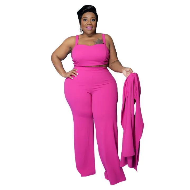 Pure%20color%20slim%20plus%20size%20women%20set%20%20OL%20three-piece%20summer%20suit%20straight%20loose%20long%20pants%20outfit%20trendy%20wholesale%20drop%20sping%20-%20Image%205