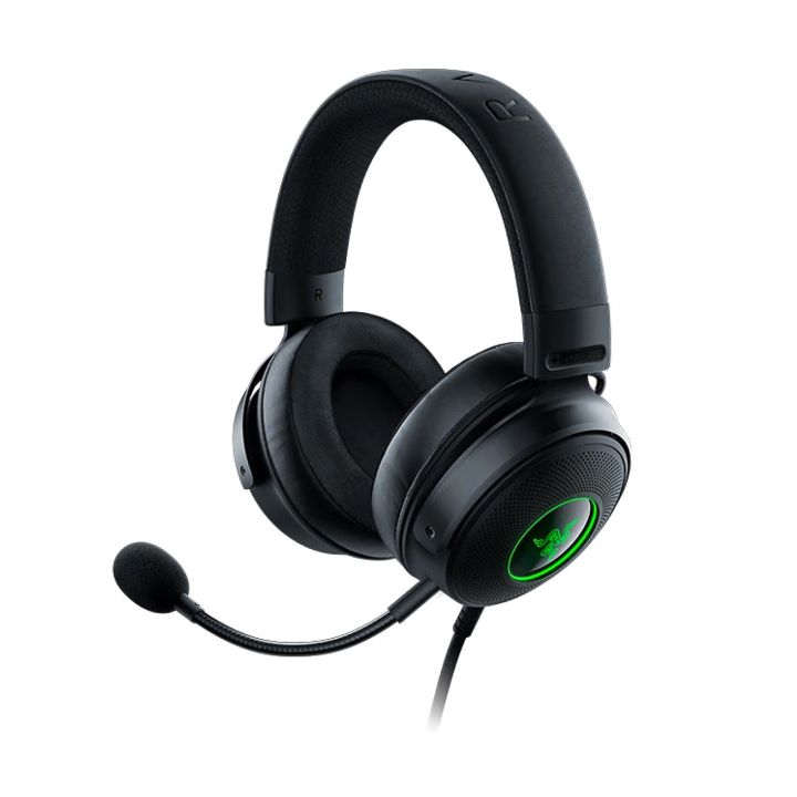 Razer V3 Chroma RGB Headphones Wired USB Gaming Headset with Detachable HyperClear Cardioid Mic-black