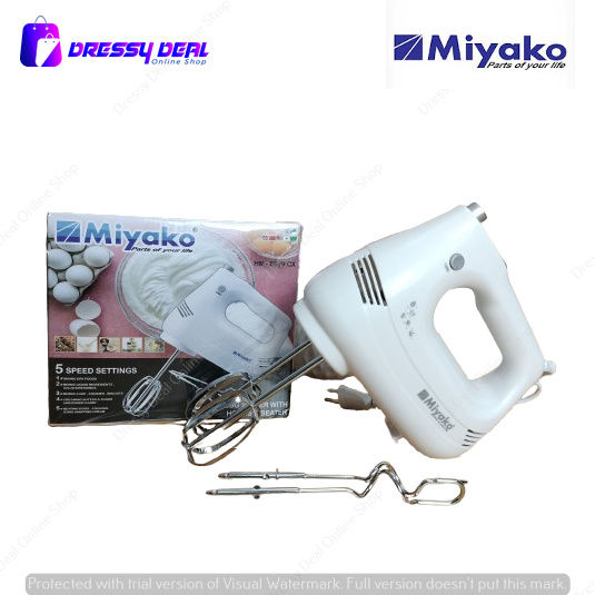 Miyako Egg Beater & Hand Mixer with Dough Hooks in a Storage Case HM-6679CX