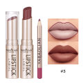 Lipstick Lip Line 2-in-1 Cross Border Lip Liner with Non-stick Cup Long-Lasting Waterproof Matte Lipstick Lipstick Set 12 Colors. 