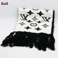 Black And White Woolen Scarf, Soft Muffler Stylish Fashion Scarf For Men And Women. 