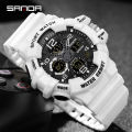 Sanda Men's Watches 50M Waterproof Quartz Wristwatch Sport Military LED Digital Watch for Male Relogios Masculino 3168.