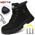 【selevn roind】 Men Protective Boots Steel Toe Shoes Anti-smash Anti-puncture Work Boots Safety Shoes Indestructible Winter Boots Waterproof.