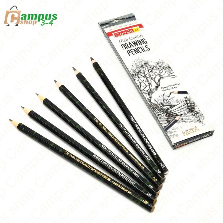 Camlin Drawing Pencil Set of 6 High Quality Pencil HB 2B 4B 6B 8B and 10B Graphite Art Pencils Daraz .bd