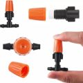 Misting Atomization Nozzle (10-Pcs), Flow Adjustable Plastic Fogger With 4mm Tee (10-Pcs) for Field Crops, Vegetables, Nursery, Garden Irrigation.. 