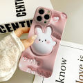 Jizetin for Realme 8 5G Back Cover Cute White Rabbit Luxury Slim Hard Crashproof Mobile Phone Case For Boys Girls.