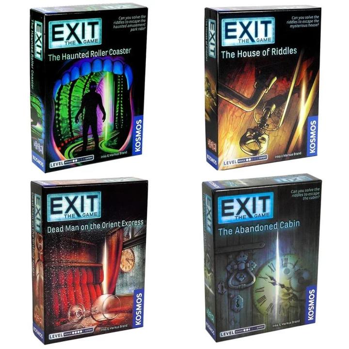 Exit Game The Abandoned Cabin The Haunted Roller Coaster Dead Man on The Orient Express The House of Riddles Card Board Game