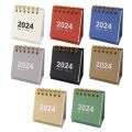 2024 Retro Simple Solid Color Desk Calendar Desktop Paper Mini Stand Calendar Daily Table Planner Yearly Agenda Organizer. 