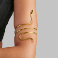 Exaggerated Snake Shaped Bracelet Women's Fashion Twisted Wrap Alloy Animal Arm Ring Body Jewelry Accessory.