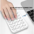 BOW 22 Keys Wireless Number Pad Rechargeable Bluetooth Numeric Keypad Round Keycaps Numpad Number Keyboard for Laptop iPad. 