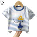 Elegantstunning Children Short Sleeve Tops Cartoon Printing Round Neck T-shirt Summer Breathable Cotton Shirt For Boys Girls.