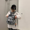 Schoolbag Men's Trendy Korean Style Printed Graffiti High School Student Large Capacity Domineering Backpack Junior High School Student College Female Backpack.