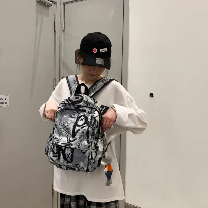 Schoolbag%20Men's%20Trendy%20Korean%20Style%20Printed%20Graffiti%20High%20School%20Student%20Large%20Capacity%20Domineering%20Backpack%20Junior%20High%20School%20Student%20College%20Female%20Backpack%20-%20Image%204