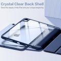 EVO Crystal Folio Case for iPad (A16) 11th/10th Generation (2025/2022) [Auto Sleep/Wake Cover] [Pencil Holder] [Soft Flexible Case] Rugged Series for Apple iPad 10th/11th Gen Multi Folding Style Transparent Back Cover. 