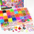 Creative Colorful Loom Bands Set Rainbow Bracelet Making Kit DIY Rubber Band Woven Bracelets Craft Toys For Girls Birthday Gifts. 
