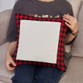 Blank Material 300 Cotton and Linen plus Checked Cloth Pillow Cover Simple Cushion Cushion Sofa Waist Pillow Throw Pillowcase.