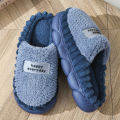 Big slipper for man thick sole home shoes large size 46 47 men warm cotton slippers winter slides indoor fuzzy flip flops furry.