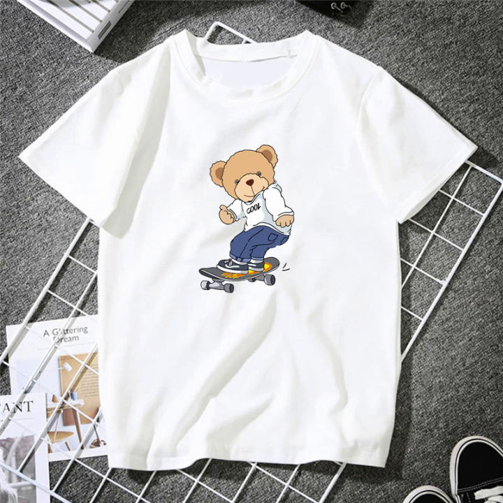 Cute%20Teddy%20Bear%20Print%20Shirt%20Short%20Sleeve%20O%20Neck%20Loose%20Tshirt%20Women%20Summer%20T%20shirt%20Men%20and%20Women%20Streetwear%20Cartoon%20Fashion%20Tee%20-%20Image%205
