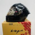 Vega Bolt Bunny Glossy Black full face helmet with dual certification.. 