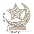 EID MUBARAK Star Moon Wooden Pendant LED Candles Stand Ramadan Home Decoration Islamic Muslim Party Decor Kareem Ramadan Gifts. 