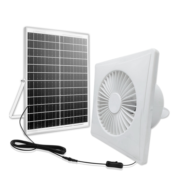 Ventilation 6-Inch High-Speed Solar Silent Fan with 8W Panel Shed Solar ...