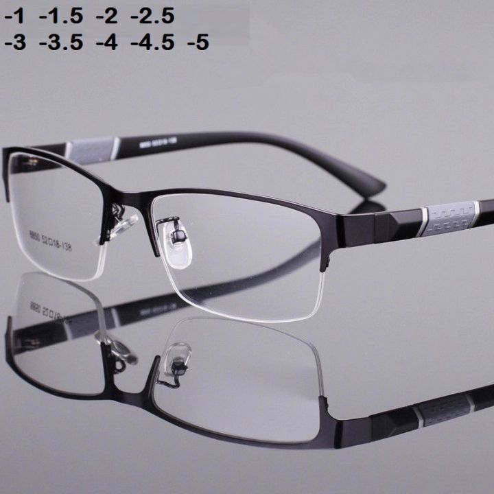 -1 -1.5 -2 -2.5 -3 -3.5 -4 -4.5 Myopia Glasses Men Retro Metal Frame Square Students Myopia Glasses Frame For Women 2020