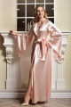 Luxury Long Silk Robe for Women, Customizable Fit.