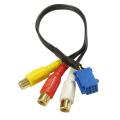 SRIWEN Car RCA Female Audio Video AV-In Cable Wire for Toyota Headunit 6Pin Blue A/V Port 3040. 