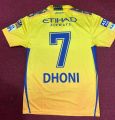 CSK Chennai Super Kings Jersey 2024 With Dhoni 7 Fonts Premium Quality Short Sleeves Honeycomb Fabric. 