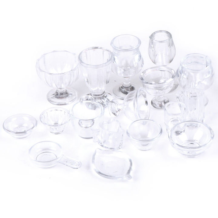 %EF%BC%88New%EF%BC%8917Pc/et%201:12%20Dollhoue%20Miniature%20Tranparent%20Tableware%20DIY%20Pretend%20Play%20Toy%20-%20Image%203
