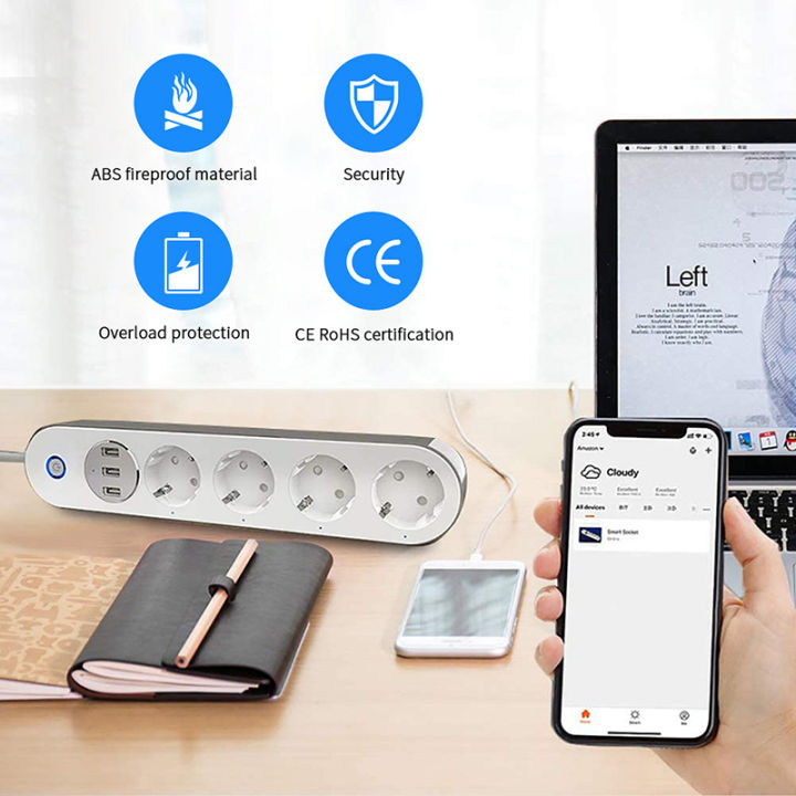 Wifi%20Smart%20Power%20Strip%204%20EU%20Outlets%20Plug%20with%203%20USB%20Charging%20Port%20Timing%20App%20Voice%20Control%20Work%20with%20Alexa%20Google%20Home%20Maximum%20current:%202400%20W%20(240%20V%20/%2010%20A)%20-%20Image%204