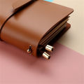 Leather Notebook  Style Solid Color Creative Fresh Loose-Leaf Notepad Student Stationery Diary Book PU Soft. 