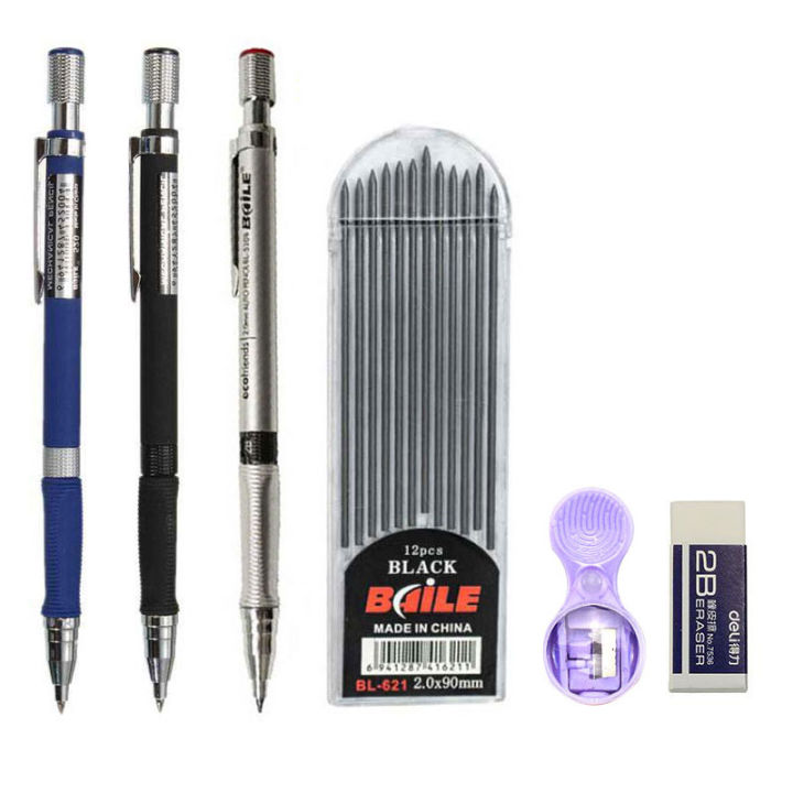 2.0mm%20Mechanical%20Pencil%20Set%202B%20Automatic%20Pencils%20with%20Color/Black%20Lead%20Refills%20for%20Draft%20Drawing,%20Writing,%20Crafting,%20Art%20Sketch%20-%20Image%202