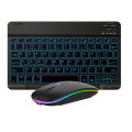 Rechargeable Bluetooth Wireless Keyboard Mouse Combo RGB Backlit  Silent Keys  No Dongle  For Laptop PC Tablet Mobile Macbook Ipad  Windows and MacOs Supported. 