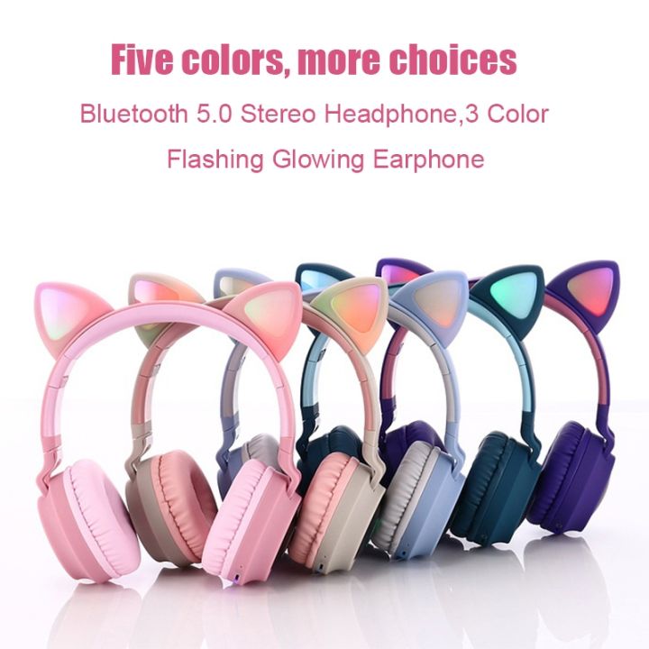 BT028C%20Cute%20Cat%20Ear%20Bluetooth%205.0%20Headphones%20Foldable%20Wireless%20Headphone%20with%20Mic%20(Red)%20-%20Image%202