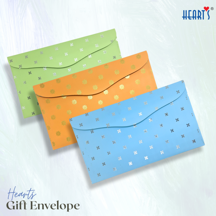 Gift Envelop-Foil-Printed Solid Color Money Gift Envelopes (12 Pcs) – Premium Gift Envelopes for Weddings, Eid & Special Occasions [ Hearts Money Gift Envelop Solid (12 Pcs)4 Pkt]