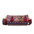 Retro Tassel Bag Unique Design Embroidery Color Clash Women's Bag -shaped Fashion Crossbody Bag for Streetwear Accessory Young Adults Use Fashion Statement.