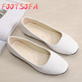 Women Girls Solid Big Size Slip On Flat Shallow Comfort Casual Single Shoes.