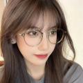 Ladies Anti-Blue Light Metal Accessories Fashion Round Glasses Retro Trend Casual Lightweight Frame Women.