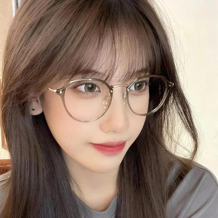 Ladies Anti-Blue Light Metal Accessories Fashion Round Glasses Retro Trend Casual Lightweight Frame Women