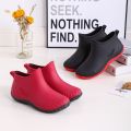 Short Fashion Non-Slip Rain Boots Rain Boots Women's Boots Kitchen Rain Boots Women's Waterproof Shoes Warm Cotton Winter Water Shoes. 