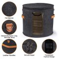 Round Hat Storage Box - Foldable Hat Box with Lid Dark Grey. 