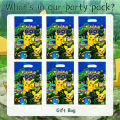 10pcs Pokemon Pokeball Gift Bag Loot Bag Boy Pikachu Birthday Party Supplies Decorations Kids Toys Gift Party Favors. 