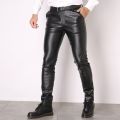 Thoshine Brand Spring Fall Men Leather Pants Slim Fit Pencil Pants Male Fashion PU Leather Trousers Motorcycle Pants Streetwear.